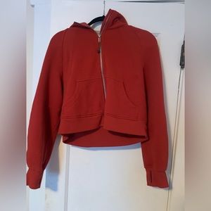 Lulu Lemon Oversized XS/S Full Zip Hoodie Red